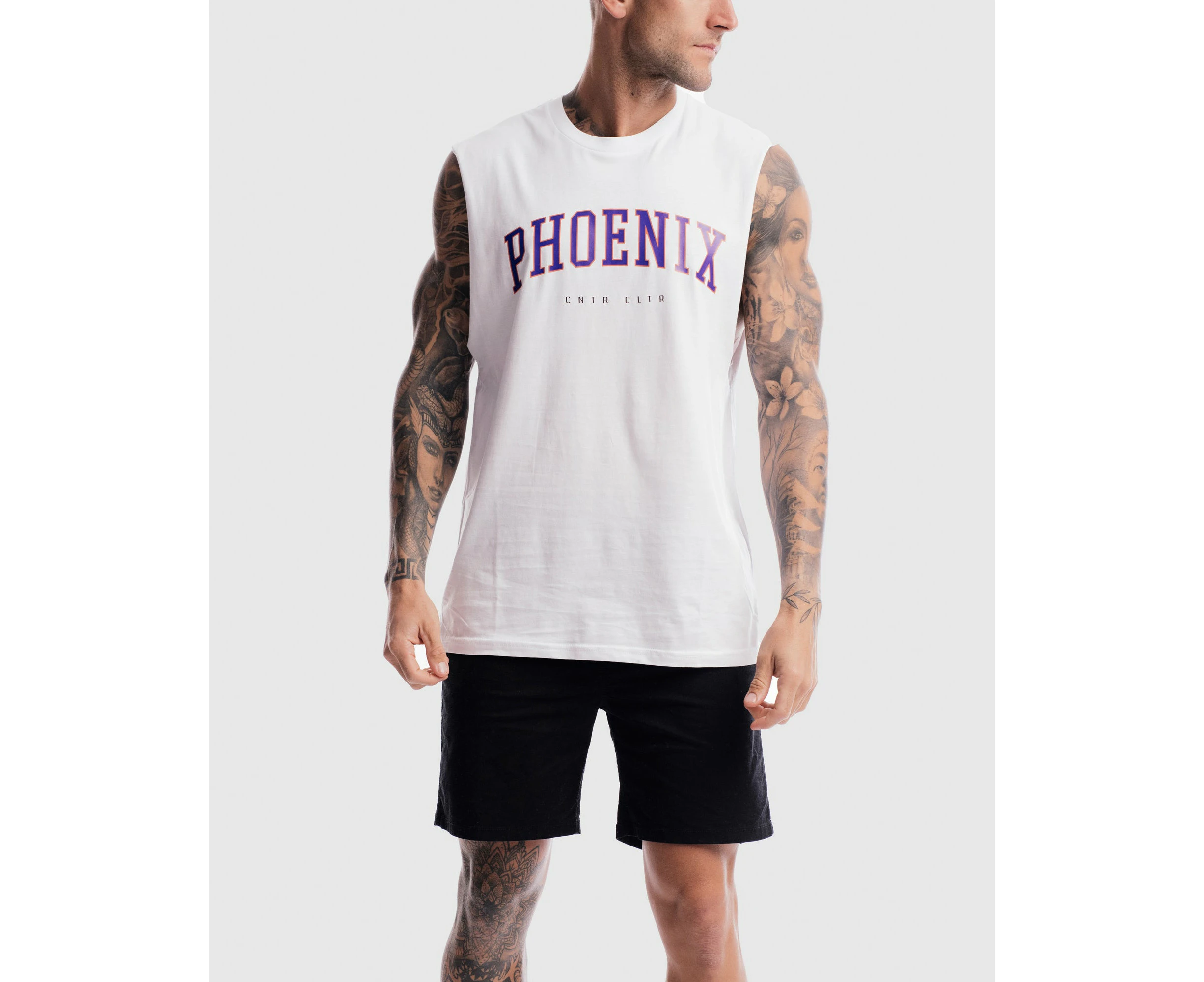 Counter Culture Mens Streetwear Fashion Phoenix Tank - White