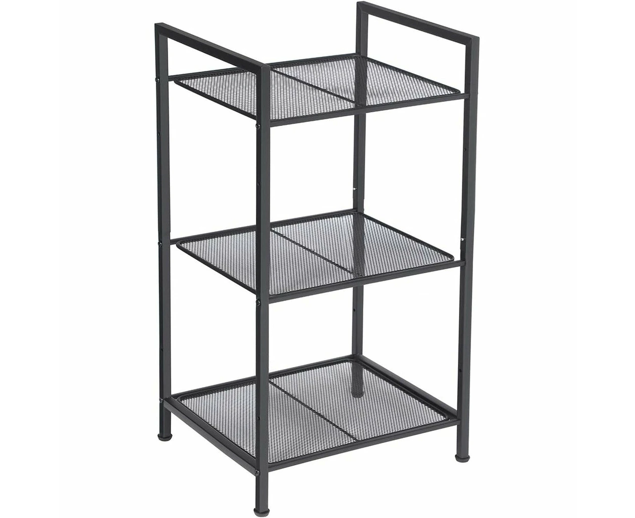 SONGMICS Bathroom Shelf 3-Tier Storage Rack with Adjustable Shelf Black