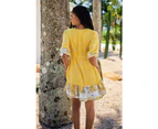 JAASE Calla Lilly Print Faith Mini Dress - Yellow