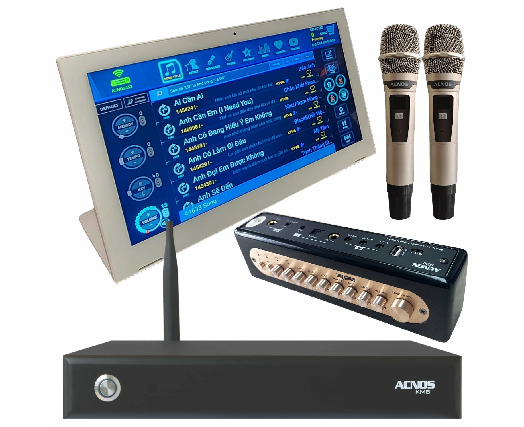 ACNOS KM-8 + KTV Touch Screen + Mi-30s Mixer (Mics) (Package Deal)