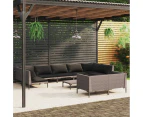 10 Piece Garden Lounge Set with Cushions Poly Rattan Dark Grey