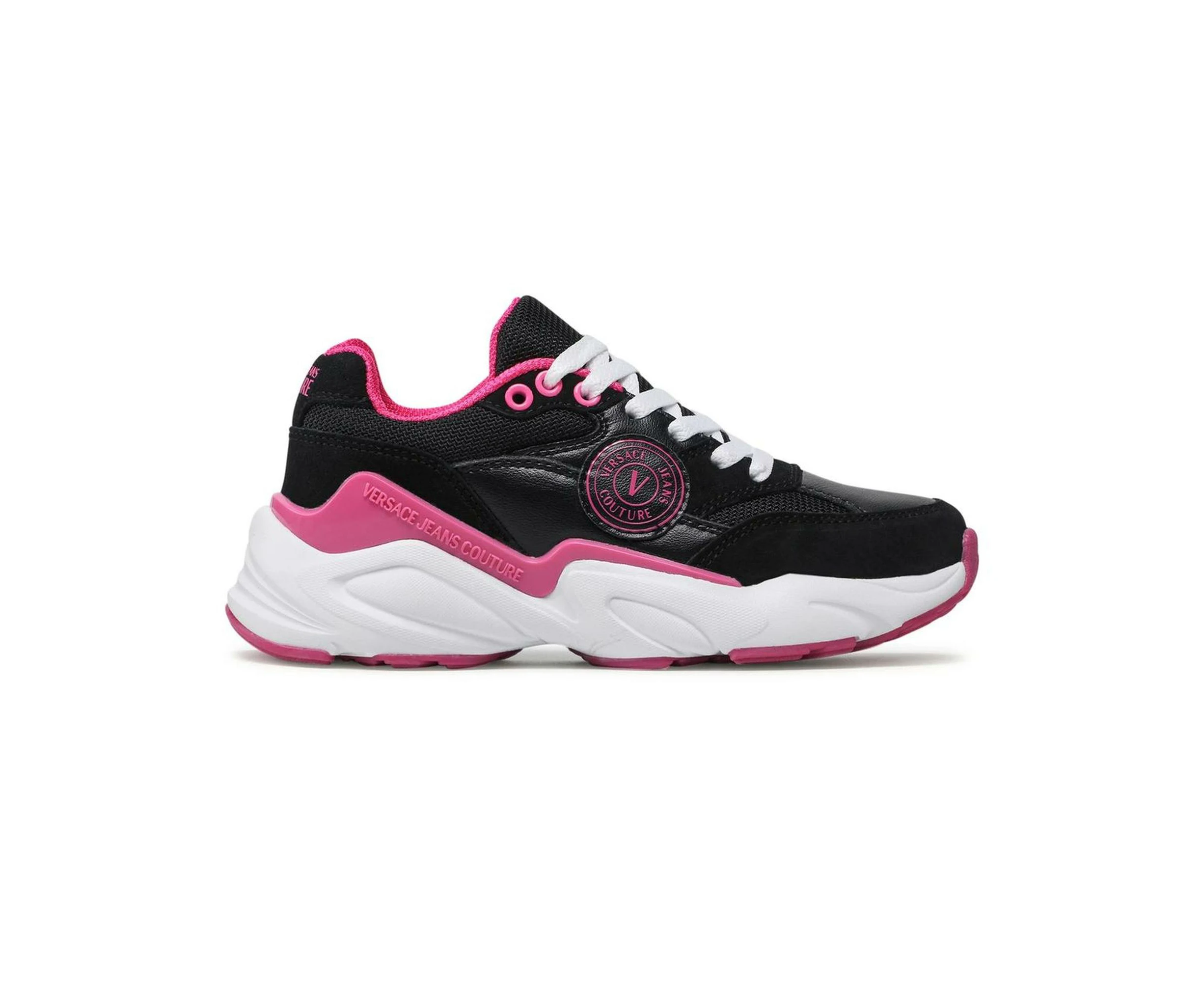 Versace Jeans Couture Women's Black and Pink Sneakers