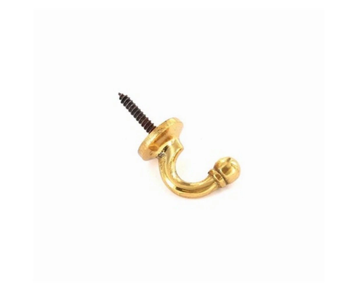 Securit Tieback Ball End Brass Screw Hook (Pack of 2) (Gold) - ST7920