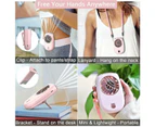 Portable Neck Fan Handheld Mini Fan Electric Fan 2000mah Battery Operated Fan With Lanyard Pink