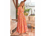 JAASE Follow the Sun Print Berry Maxi Dress