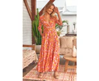 JAASE Follow the Sun Print Berry Maxi Dress