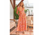 JAASE Follow the Sun Print Berry Maxi Dress