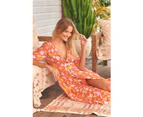 JAASE Follow the Sun Print Berry Maxi Dress