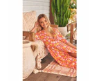 JAASE Follow the Sun Print Berry Maxi Dress