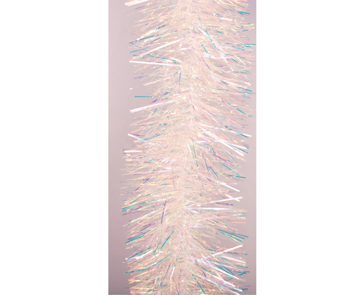 2x Luxury Christmas Tinsel Garland - Clear Iridescent(2M)