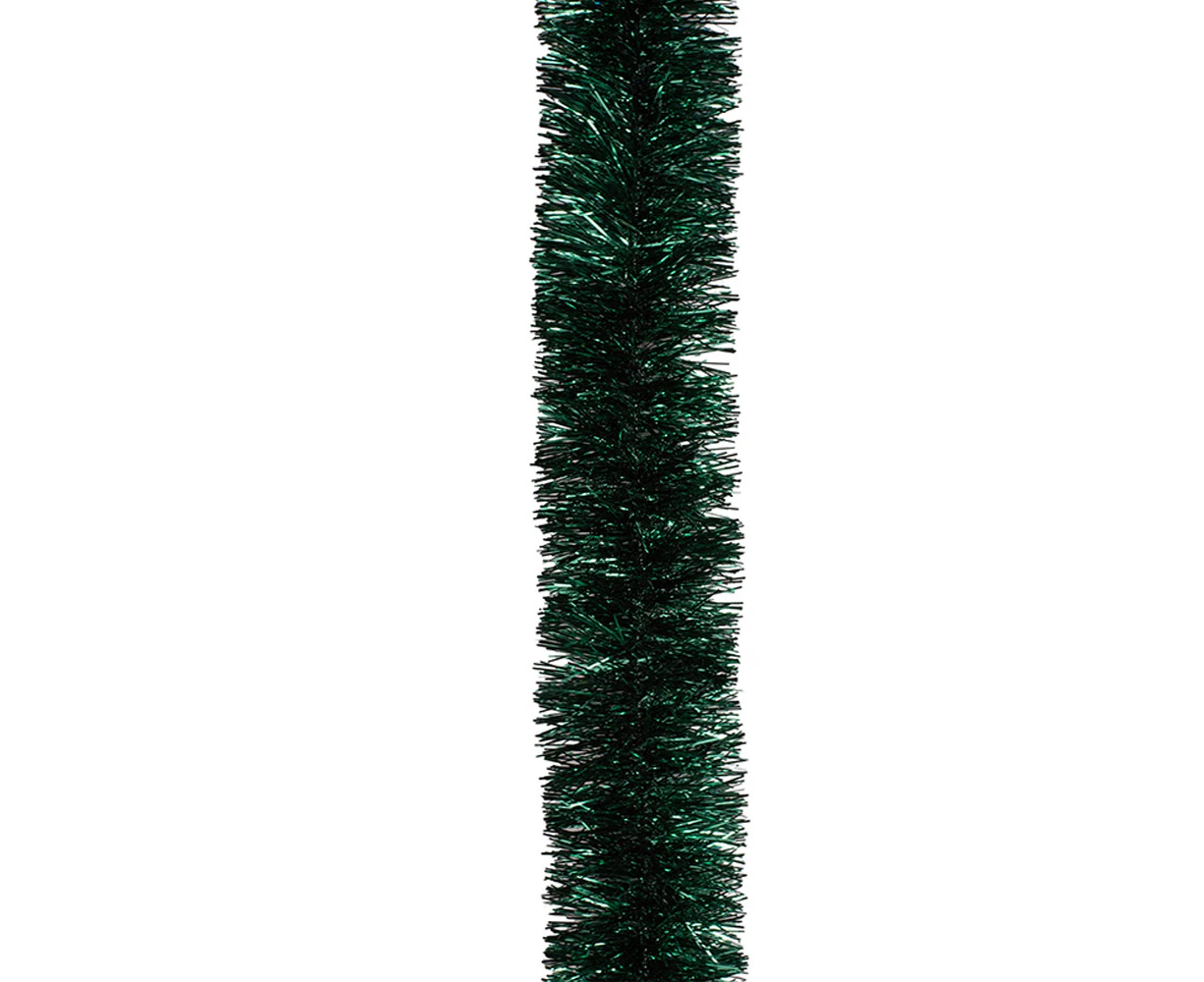 2x Luxury Christmas Tinsel Garland - Dark Green (2M)