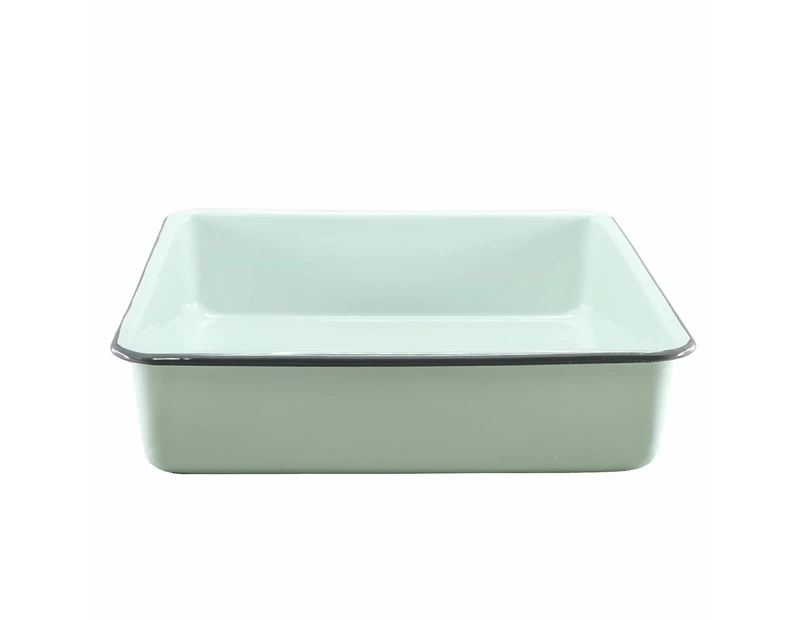 Falcon Country Vintage Style Enamel Brownie Pan Duck Egg Blue