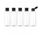 Lisapack 3.4Oz Travel Bottles with Flip Cap (5 Pcs) Empty Transparent Dispenser Container