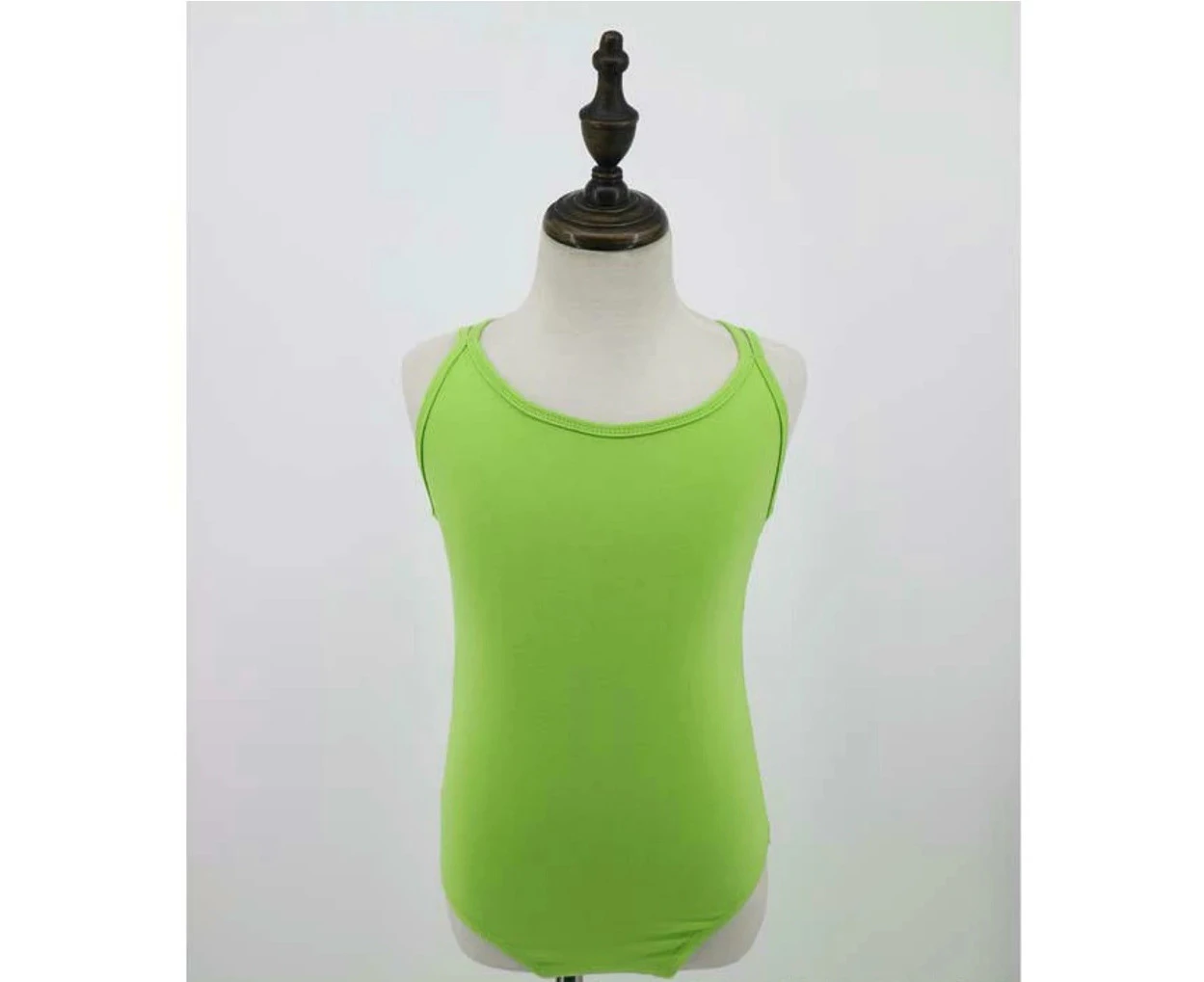 Girls Ballet Leotard Dancewear Toddler Camisole Cross Back Dancewear-Fluorescent green