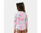 Tropical Long Sleeve Swim Surfsuit, Piping Hot