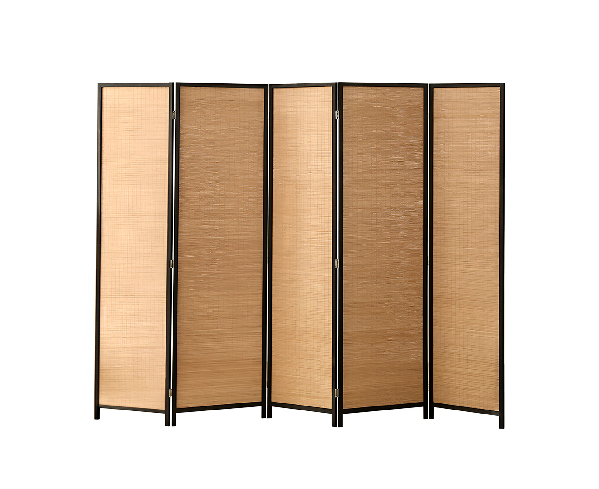 MIUZ 5 Panel Room Divider Screen Partition Privacy Fold Dividers Wood Stand