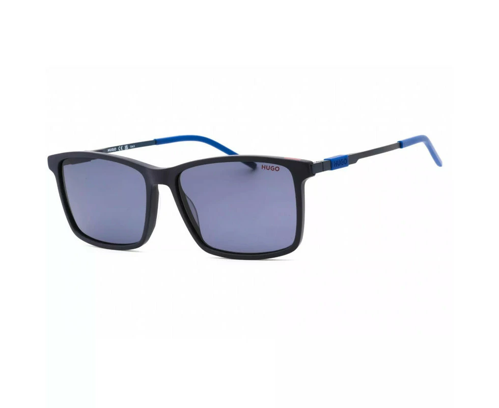 Hugo Men's Sunglasses HG 1099/S 0FLL KU Matte Blue Rectangular Shape/Blue Lens 56mm