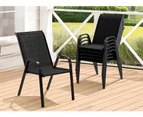 ALFORDSON 6x Outdoor Lounge Chairs Patio Dining Furniture Garden Stackable Black