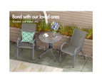 ALFORDSON 4x Outdoor Lounge Chairs Patio Dining Furniture Garden Stackable Grey