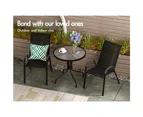 ALFORDSON 6x Outdoor Lounge Chairs Patio Dining Furniture Garden Stackable Black