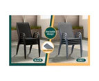 ALFORDSON 4x Outdoor Lounge Chairs Patio Dining Furniture Garden Stackable Grey