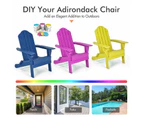 Costway Folding Outdoor Furniture Adirondack Beach Chair Weather Resistance Sun Lounge Garden Patio Yard Navy