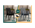 ALFORDSON 6x Outdoor Lounge Chairs Patio Dining Furniture Garden Stackable Black