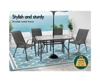 ALFORDSON 4x Outdoor Lounge Chairs Patio Dining Furniture Garden Stackable Grey