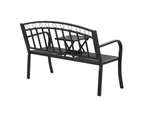 Gardeon Outdoor Garden Bench Seat Loveseat Steel Foldable Table Patio Furniture Black