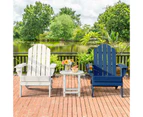 Costway Folding Outdoor Furniture Adirondack Beach Chair Weather Resistance Sun Lounge Garden Patio Yard Navy