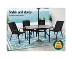 ALFORDSON 6x Outdoor Lounge Chairs Patio Dining Furniture Garden Stackable Black