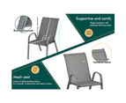 ALFORDSON 4x Outdoor Lounge Chairs Patio Dining Furniture Garden Stackable Grey