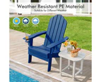 Costway Folding Outdoor Furniture Adirondack Beach Chair Weather Resistance Sun Lounge Garden Patio Yard Navy