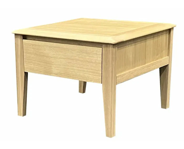 MD Clara Solid Timber 1 Drawer Lamp Table