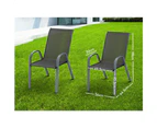 ALFORDSON 4x Outdoor Lounge Chairs Patio Dining Furniture Garden Stackable Grey