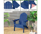 Costway Folding Outdoor Furniture Adirondack Beach Chair Weather Resistance Sun Lounge Garden Patio Yard Navy