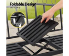 Gardeon Outdoor Garden Bench Seat Loveseat Steel Foldable Table Patio Furniture Black