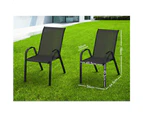 ALFORDSON 6x Outdoor Lounge Chairs Patio Dining Furniture Garden Stackable Black