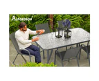 ALFORDSON 4x Outdoor Lounge Chairs Patio Dining Furniture Garden Stackable Grey