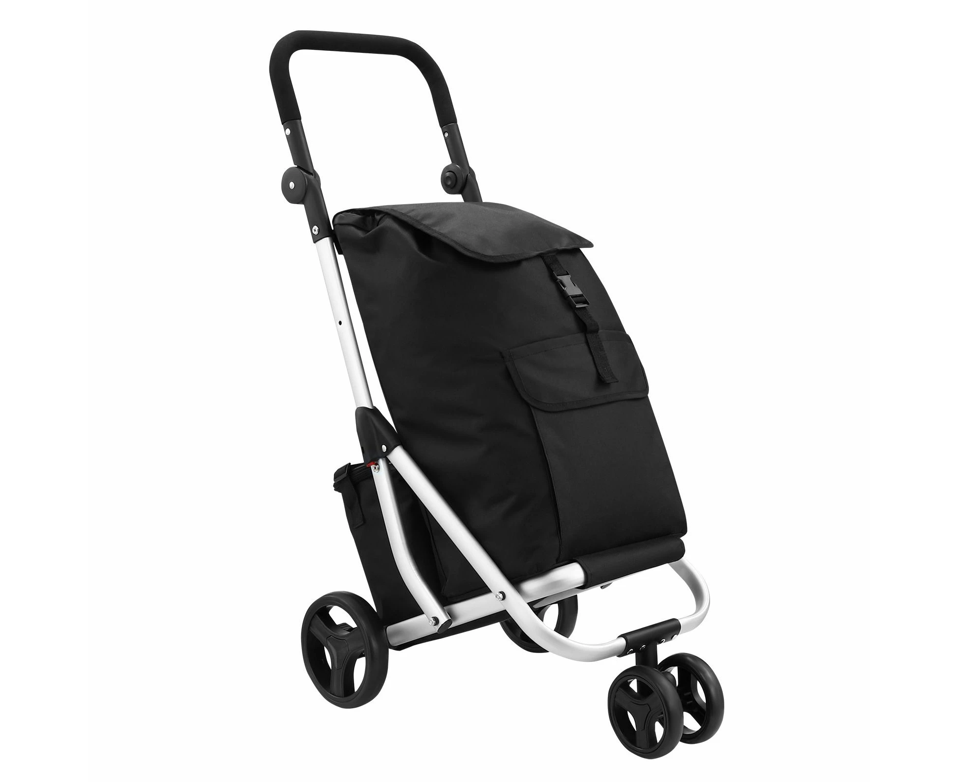 Shopping Cart Trolley Insulation Bag Dolly Aluminium Waterproof Wheeled Storage Foldable Grocery Market Utility Granny Silent Rolling Wheels 45L