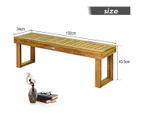 Costway 132cm 132cm 3-Seater Outdoor Acacia Wood Dining Bench Chair w/Slatted Seat for Patio Garden w/360KG Load Brown