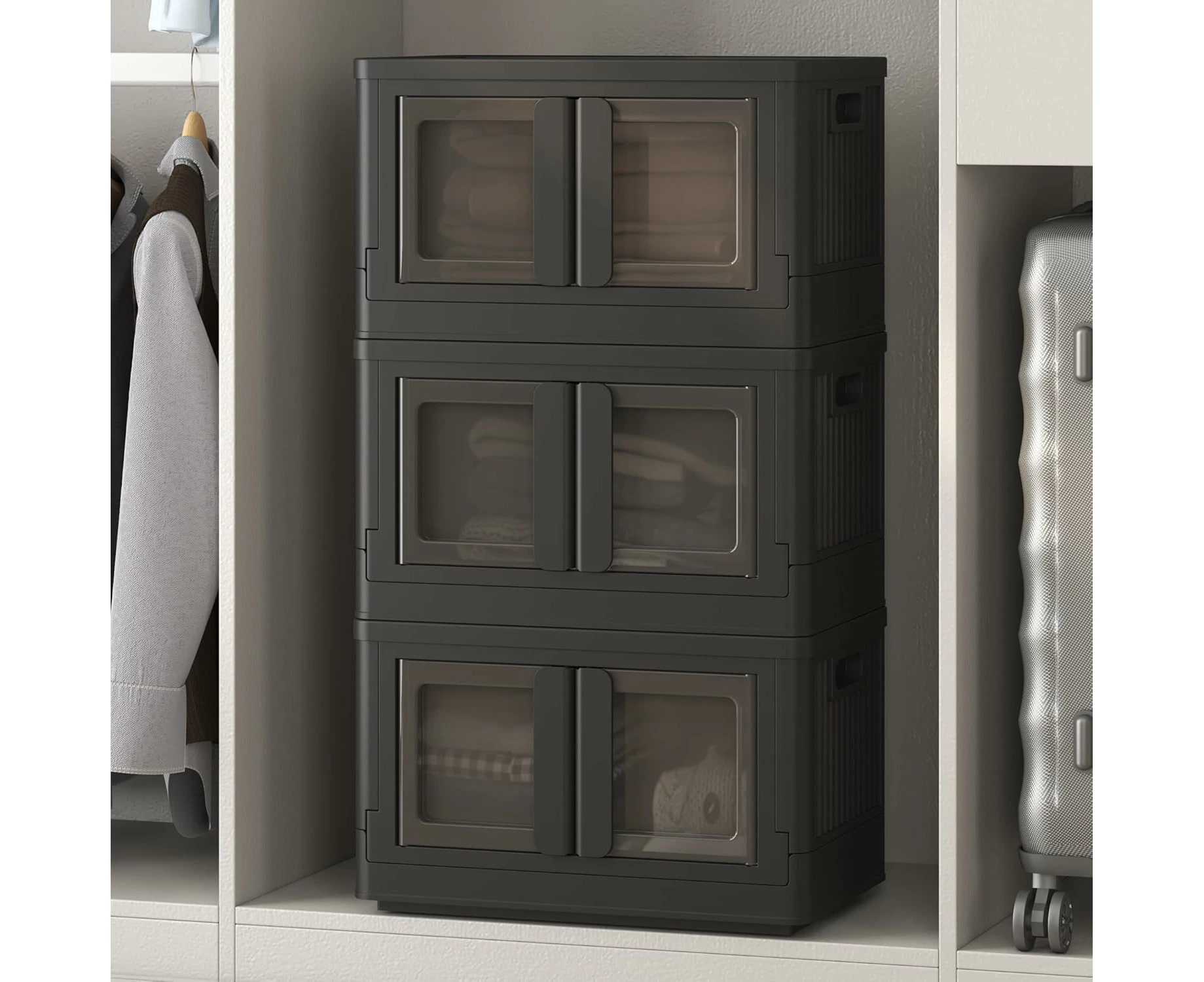 FLEXIMOUNTS 1-Pack Black 72L Closet Organizers and Storage