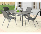 ALFORDSON 5PCS Outdoor Dining Set Table and Chairs Patio Furniture Bistro Grey