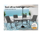 ALFORDSON 5PCS Outdoor Dining Set Table and Chairs Patio Furniture Bistro Grey