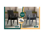 ALFORDSON 5PCS Outdoor Dining Set Table and Chairs Patio Furniture Bistro Grey