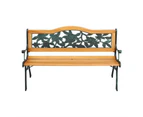 Gardeon Outdoor Garden Bench Seat 126cm Wooden Cast Iron 3 Seater Patio Furniture