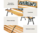 Gardeon Outdoor Garden Bench Seat 126cm Wooden Cast Iron 3 Seater Patio Furniture