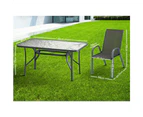 ALFORDSON 5PCS Outdoor Dining Set Table and Chairs Patio Furniture Bistro Grey