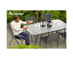 ALFORDSON 5PCS Outdoor Dining Set Table and Chairs Patio Furniture Bistro Grey