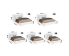 ALFORDSON Bed Frame Queen Size Gas Lift Storage Base White Leather TRICIA